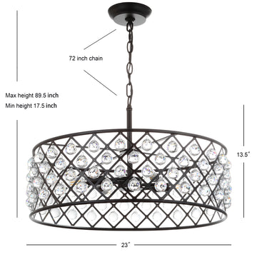 Gabrielle Crystal/Metal LED Pendant - JONATHAN Y